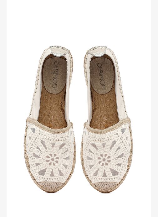 Kadın Krem Desenli Espadril 25SFD206914 - Görsel 8