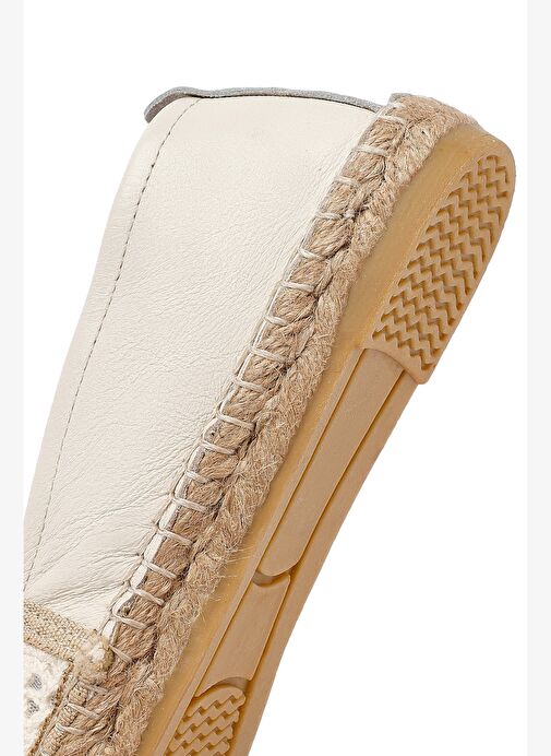 Kadın Krem Desenli Espadril 25SFD206914 - Görsel 9