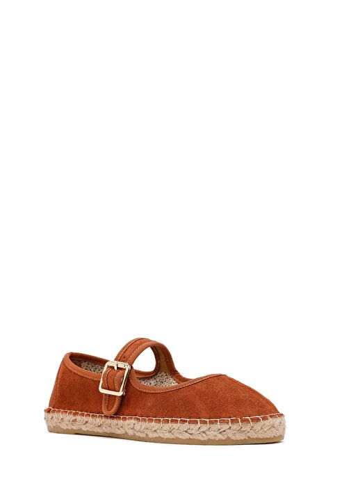 Kadın Turuncu Bantlı Süet Espadril 25SFD206810 - Görsel 7