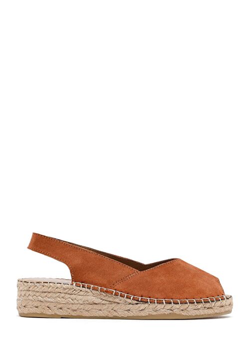 Kadın Turuncu Süet Espadril Sandalet 25SFD206710 - Görsel 2
