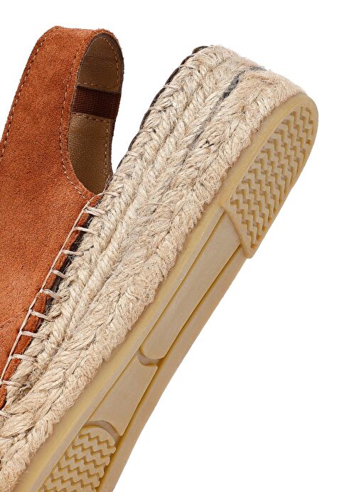 Kadın Turuncu Süet Espadril Sandalet 25SFD206710 - Görsel 9