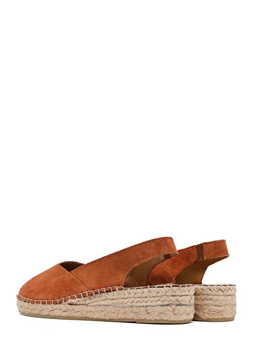Kadın Turuncu Süet Espadril Sandalet 25SFD206710 - Görsel 6