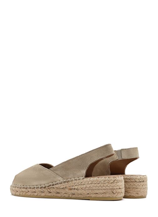 Kadın Bej Süet Espadril Sandalet 25SFD206710 - Görsel 6