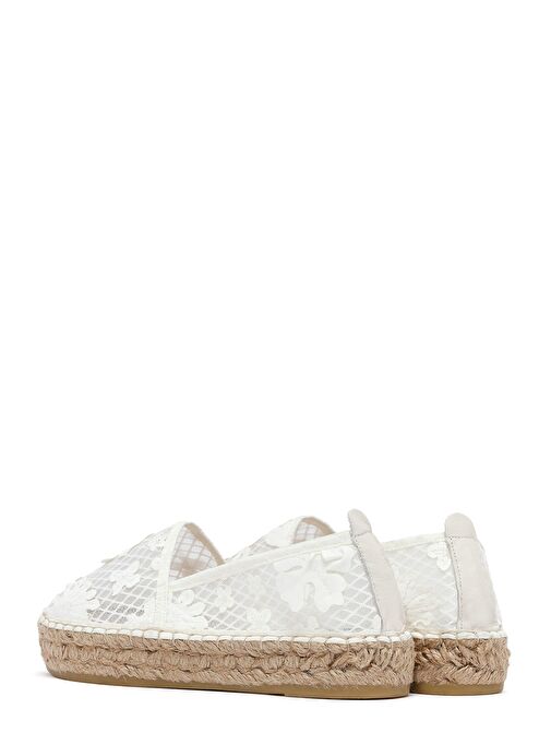 Kadın Krem Desenli Espadril 25SFD20726F - Görsel 7
