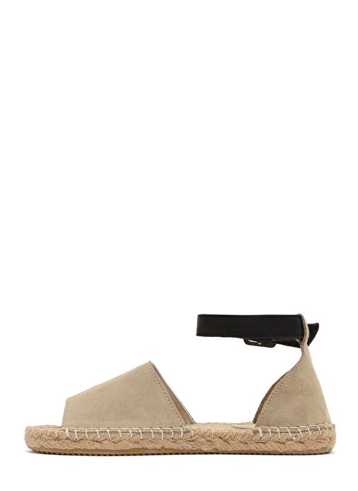 Derimod Derimod Kadın Bej Bilekten Bantlı Süet Espadril 25SFD206610 Casual Ayakkabı | Boyner Bej - 3. görsel