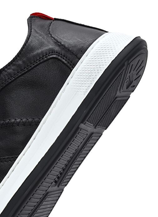 Erkek Siyah Bağcıklı Deri Sneaker 25SFD707018 - Görsel 9