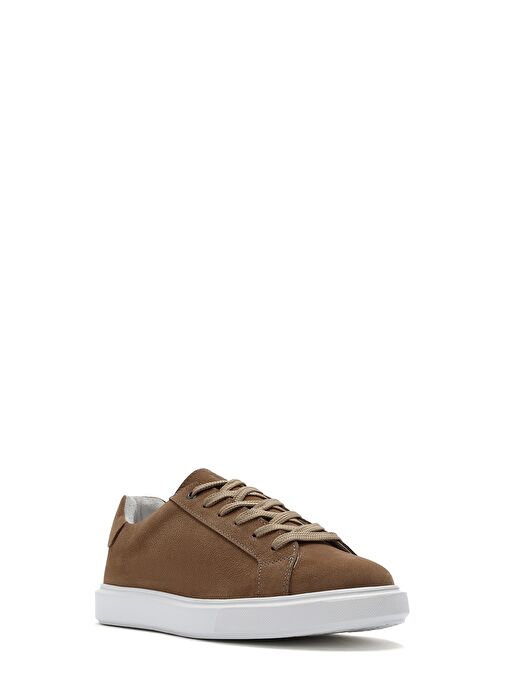 Erkek Vizon Bağcıklı Nubuk Deri Sneaker 25SFD7071V3 - Görsel 7