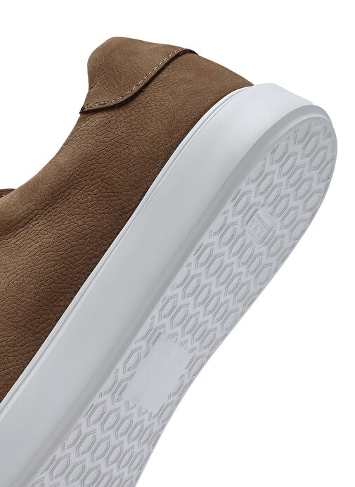 Erkek Vizon Bağcıklı Nubuk Deri Sneaker 25SFD7071V3 - Görsel 9