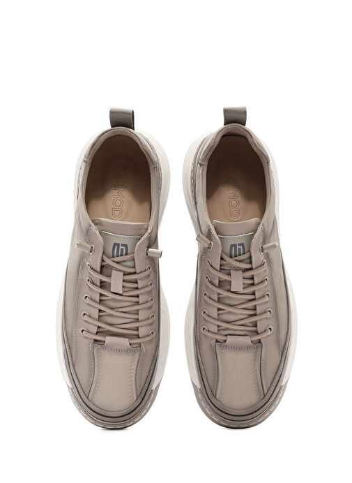 Erkek Bej Bağcıklı Kumaş Sneaker 25SFD69386F - Görsel 8