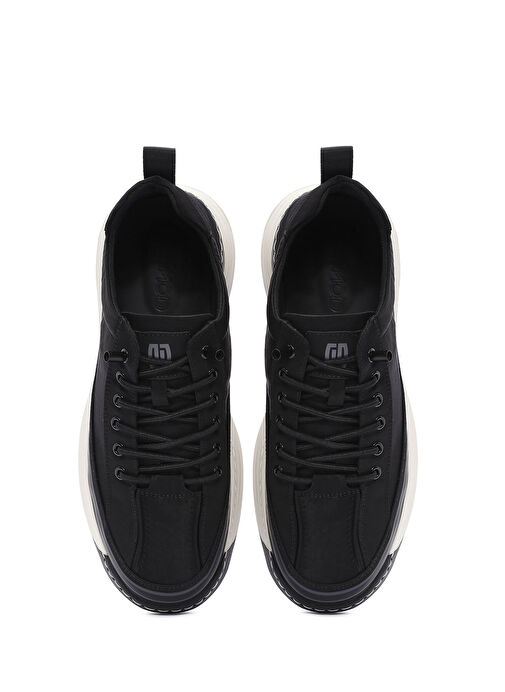 Erkek Siyah Bağcıklı Kumaş Sneaker 25SFD69386F - Görsel 8