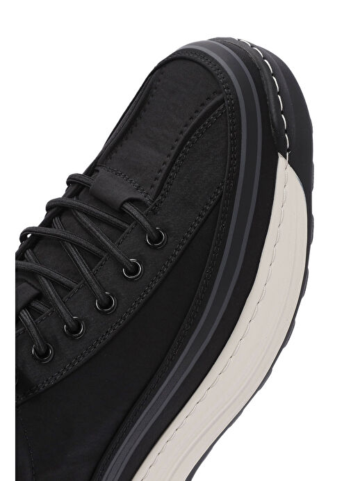 Erkek Siyah Bağcıklı Kumaş Sneaker 25SFD69386F - Görsel 9