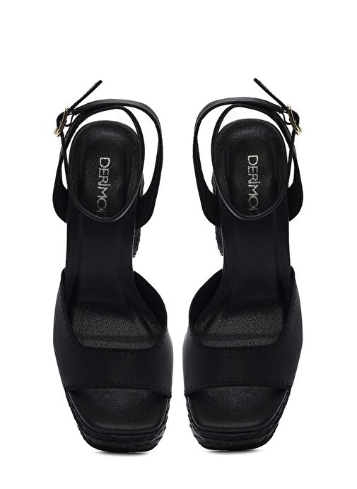 Derimod Derimod Kadın Siyah Bilekten Tokalı Platform Yüksek Kalın Topuklu Sandalet 25SFD443118 Sandalet & Terlik | Boyner Siyah - 9. görsel