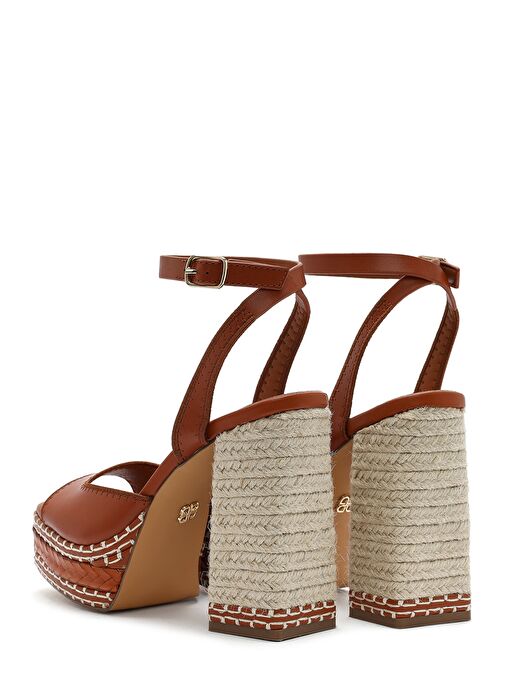 Kadın Taba Bilekten Tokalı Platform Yüksek Kalın Topuklu Sandalet 25SFD443118 - Görsel 7