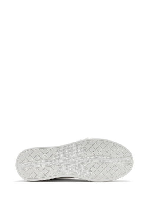 Erkek Beyaz Bağcıklı Deri Sneaker 25SFD692418 - Görsel 5
