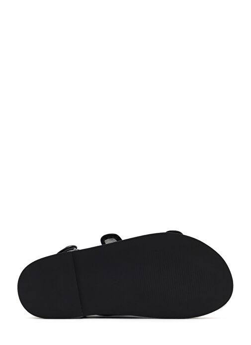 Kadın Siyah Taşlı Tokalı Sandalet 25SFD44236F - Görsel 5