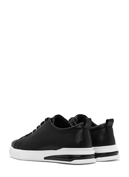 Erkek Siyah Bağcıklı Deri Sneaker 25SFD692518 - Görsel 6
