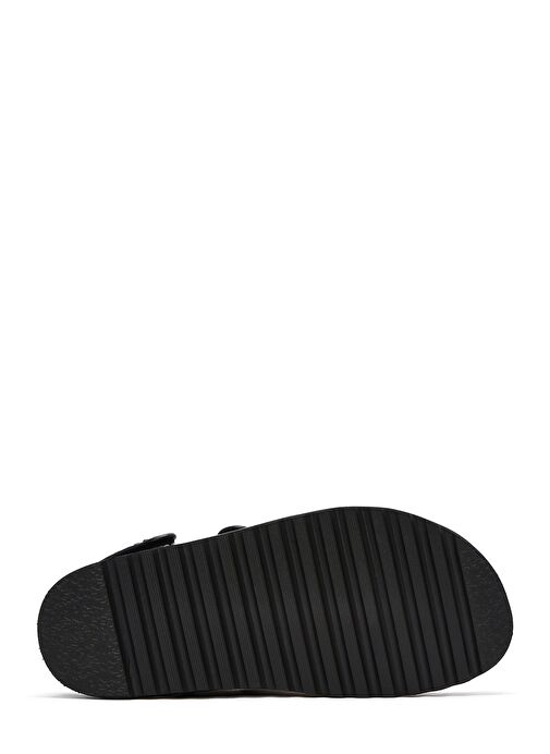 Kadın Siyah Bantlı Hasır Sandalet 25SFD4423M7 - Görsel 5