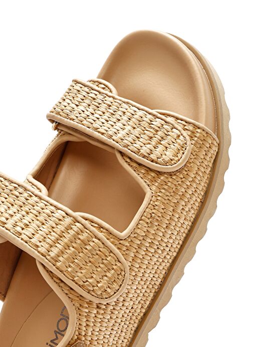 Derimod Derimod Kadın Bej Bantlı Hasır Sandalet 25SFD4423M7 Sandalet & Terlik | Boyner Bej - 9. görsel