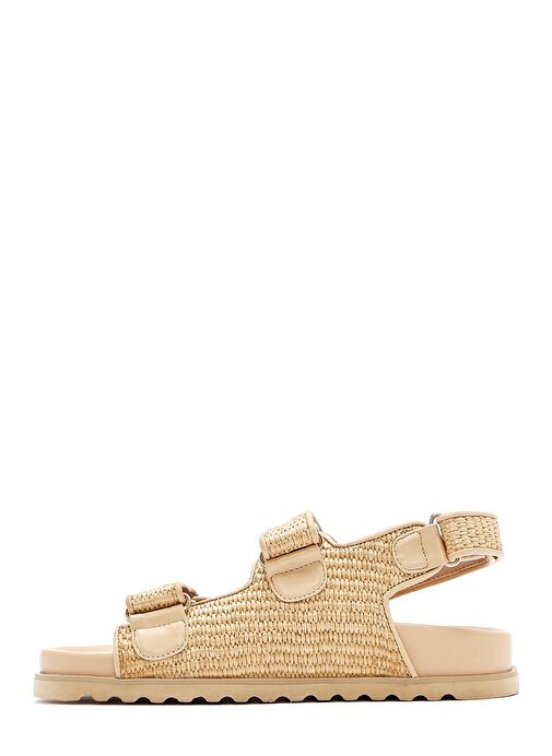 Derimod Derimod Kadın Bej Bantlı Hasır Sandalet 25SFD4423M7 Sandalet & Terlik | Boyner Bej - 3. görsel