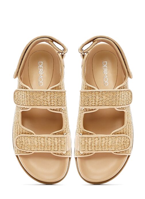 Derimod Derimod Kadın Bej Bantlı Hasır Sandalet 25SFD4423M7 Sandalet & Terlik | Boyner Bej - 8. görsel