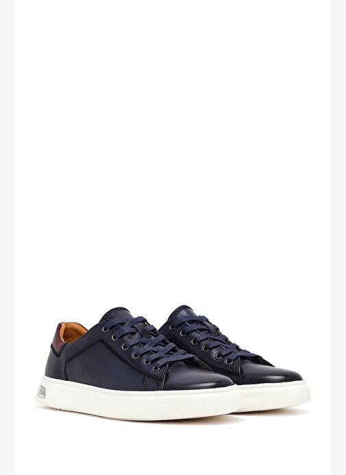Derimod Derimod Erkek Lacivert Bağcıklı Deri Sneaker 25SFD693018 | Boyner Lacivert - 4. görsel