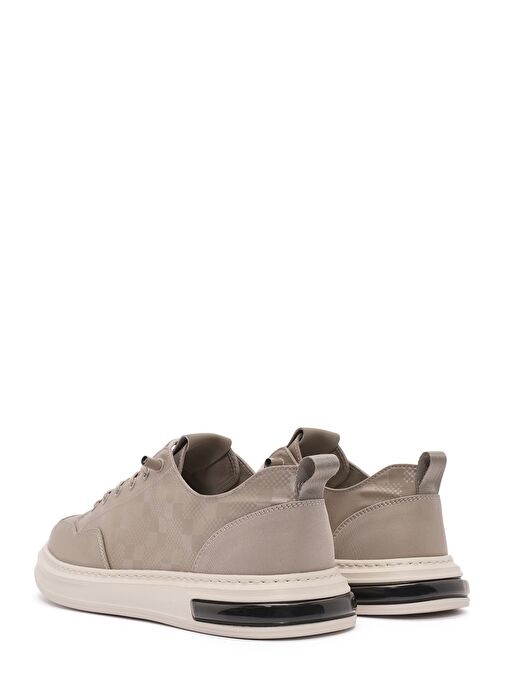 Erkek Bej Bağcıklı Desenli Kumaş Sneaker 25SFD69326F - Görsel 6