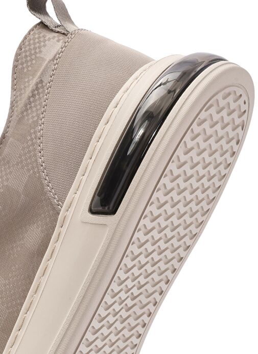 Erkek Bej Bağcıklı Desenli Kumaş Sneaker 25SFD69326F - Görsel 9