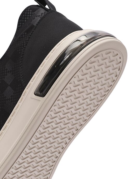 Erkek Siyah Bağcıklı Desenli Kumaş Sneaker 25SFD69326F - Görsel 9