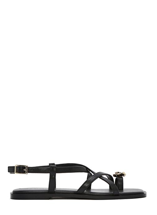 Kadın Siyah Tokalı Parmak Arası Sandalet 25SFD442218 - Görsel 2