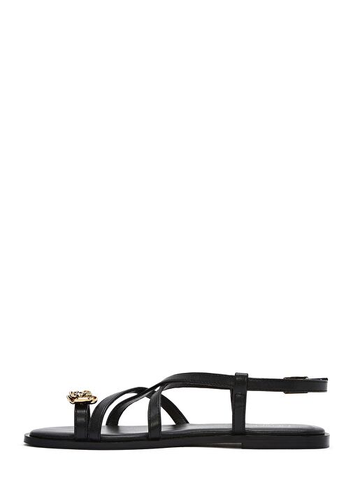 Kadın Siyah Tokalı Parmak Arası Sandalet 25SFD442218 - Görsel 3