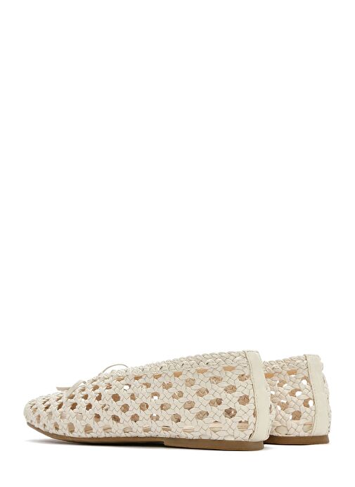 Kadın Krem Örgülü Babet 25SFD443629 - Görsel 6