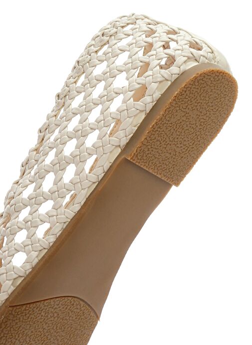 Kadın Krem Örgülü Babet 25SFD443629 - Görsel 9