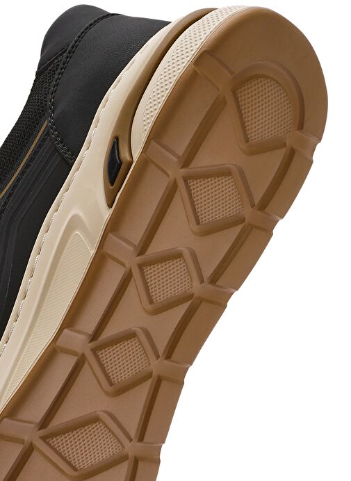 Erkek Siyah Bağcıklı Deri Sneaker 25SFD693714 - Görsel 9