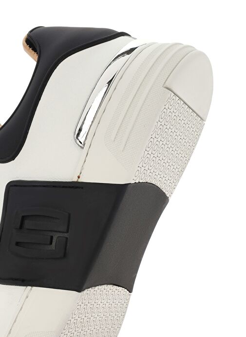 Erkek Beyaz Bağcıklı Kalın Tabanlı Deri Sneaker 25SFD694318 - Görsel 9