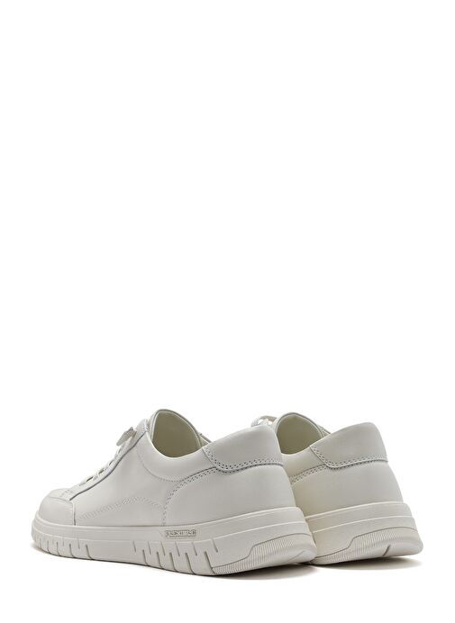 Erkek Beyaz Bağcıklı Deri Sneaker 25SFD694918 - Görsel 6