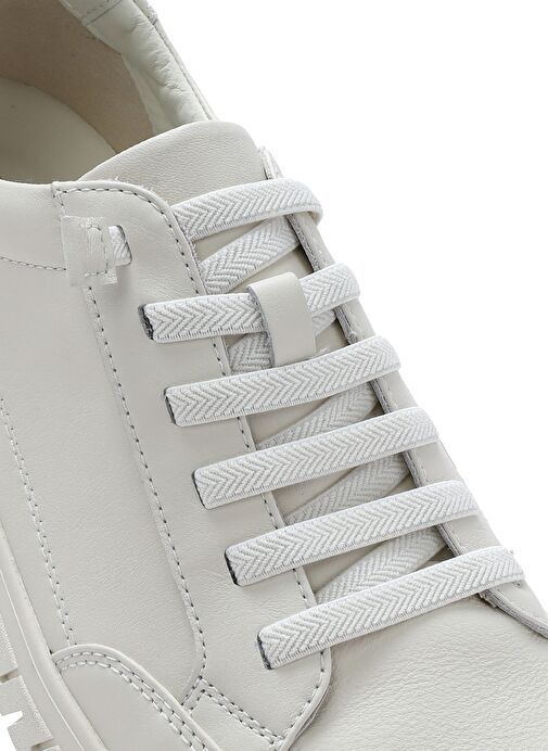 Erkek Beyaz Bağcıklı Deri Sneaker 25SFD694918 - Görsel 9