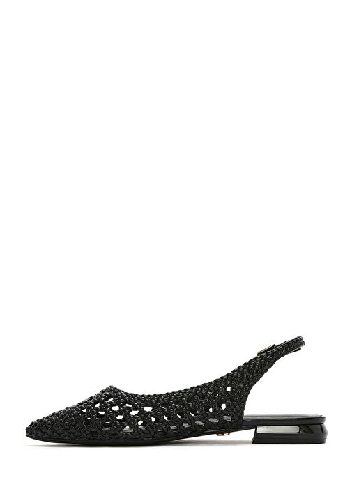 Kadın Siyah Örgülü Arkası Açık Babet 25SFD443429 - Görsel 3