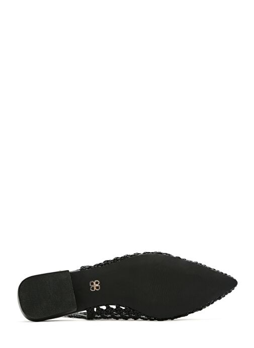 Kadın Siyah Örgülü Arkası Açık Babet 25SFD443429 - Görsel 5