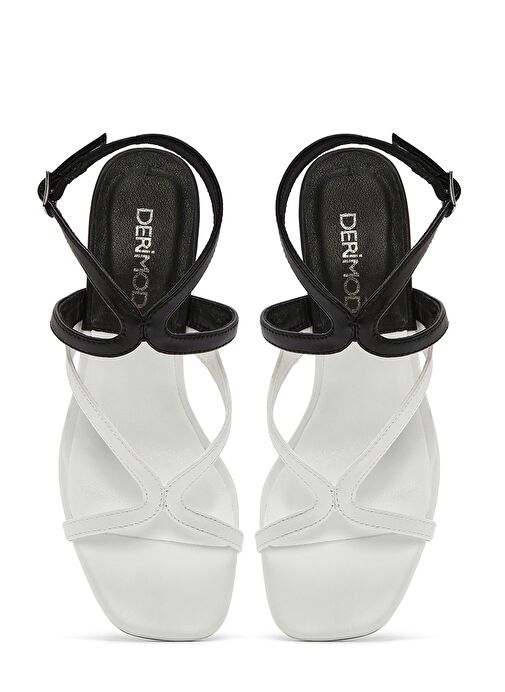 Kadın Siyah Bilekten Tokalı İnce Topuklu Sandalet 25SFD442718 - Görsel 9