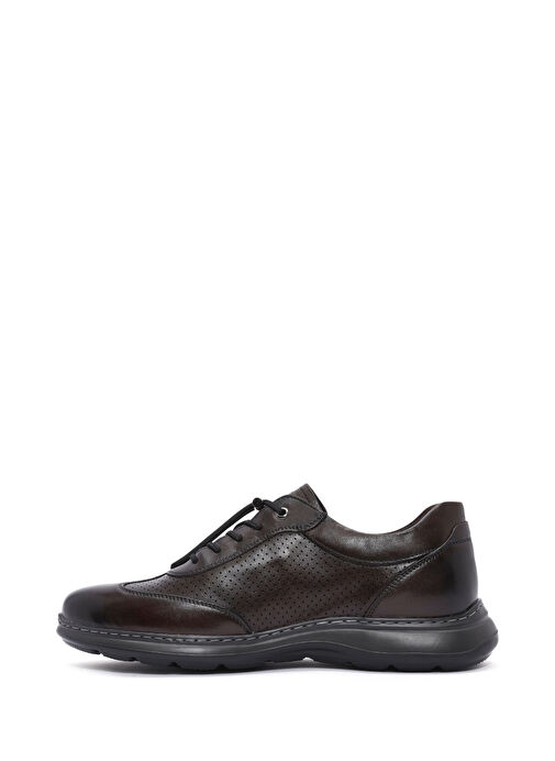 Erkek Kahverengi Bağcıklı Deri Casual Ayakkabı 25SFD694718 - Görsel 3