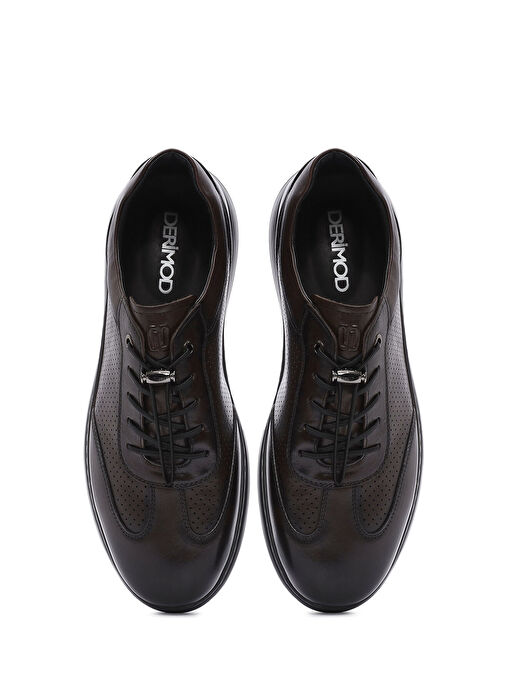 Erkek Kahverengi Bağcıklı Deri Casual Ayakkabı 25SFD694718 - Görsel 8