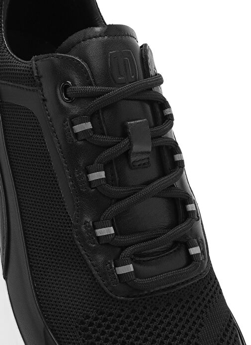 Erkek Siyah Bağcıklı Kalın Tabanlı Sneaker 25SFD692614 - Görsel 9