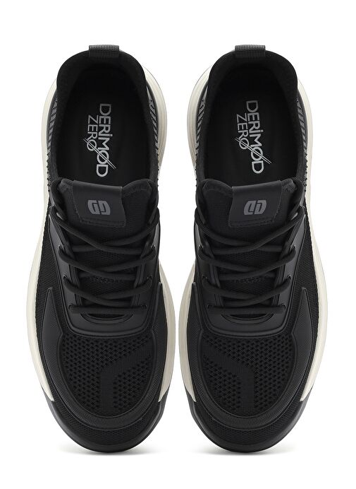 Erkek Siyah Bağcıklı Kalın Tabanlı Sneaker 25SFD69286F - Görsel 8
