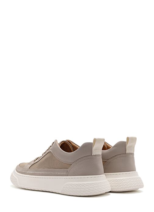 Erkek Bej Bağcıklı Kalın Tabanlı Sneaker 25SFD693314 - Görsel 6
