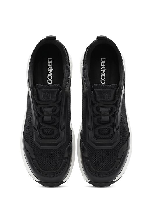 Erkek Siyah Bağcıklı Kalın Tabanlı Sneaker 25SFD69516F - Görsel 8