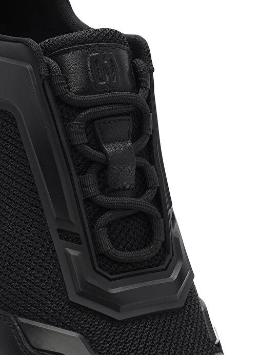 Erkek Siyah Bağcıklı Kalın Tabanlı Sneaker 25SFD69516F - Görsel 9