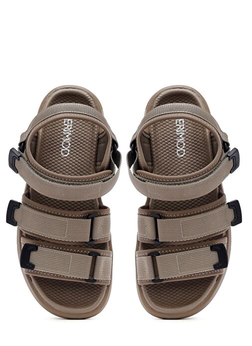 Erkek Bej Kumaş Sandalet 25SFD696114 - Görsel 8