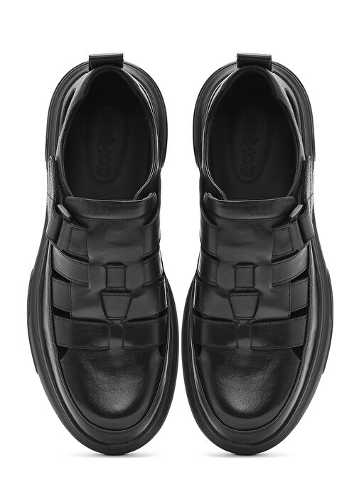 Derimod Derimod Erkek Siyah Deri Casual Sandalet 25SFD696718 Sandalet & Terlik | Boyner Siyah - 8. görsel