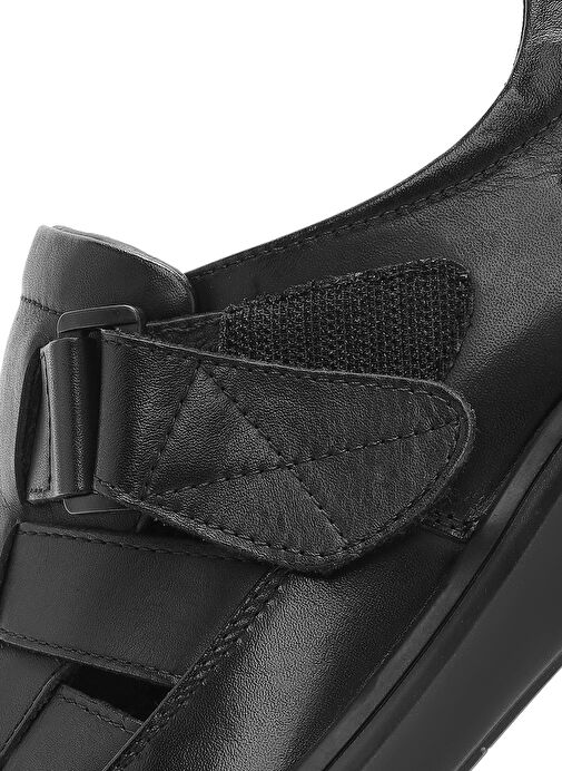 Derimod Derimod Erkek Siyah Deri Casual Sandalet 25SFD696718 Sandalet & Terlik | Boyner Siyah - 9. görsel