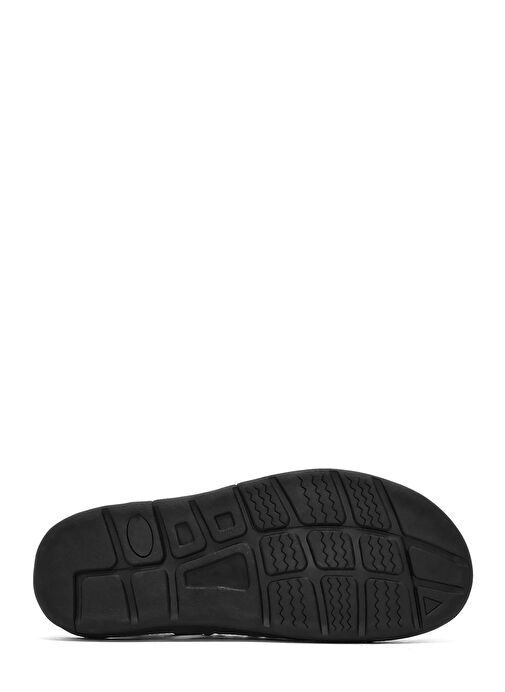 Erkek Siyah Örgülü Deri Sandalet 25SFD696814 - Görsel 5